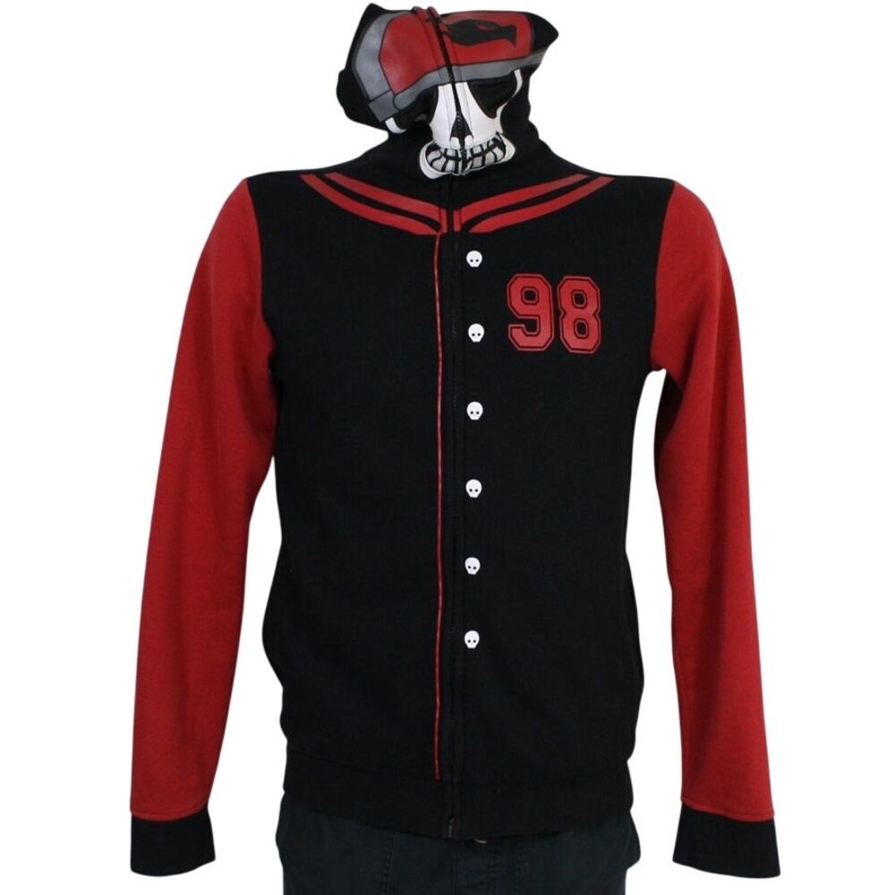 Tony Hawk Hoodie Womens XL Black Skull Mask Full Zip Y2K Skate Goth